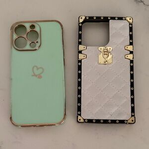 Amazon Mint Green iPhone Case with Gold Accents 2 cases
